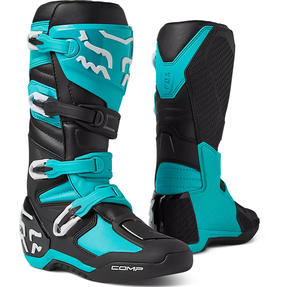 FOX COMP BOOTS TEAL 28373 176 9 GP Motorsports Apparel Gear