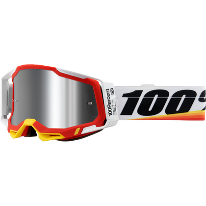 100% - 	RACECRAFT 2 GOGGLE ARSHAM RED - MIRROR SILVER FLASH LENS - 2601-3262