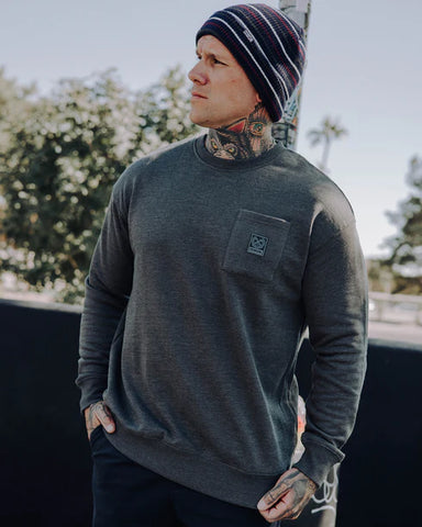 DIXXON - POCKET CREWNECK - CHARCOAL - DXCR0009M