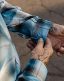 DIXXON - ROSECRANS FLANNEL - LIGHT BLUE / BLACK - DX-FLO699M