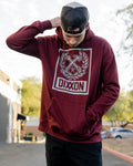 DIXXON - GRAY BOX CREST HOODIE - MAROON - DX-HD0162M