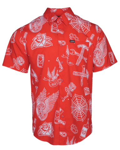 Dixxon - Party Boy 10 Yr Red Short Sleeve Button Up - Mens - DX-PS0055M