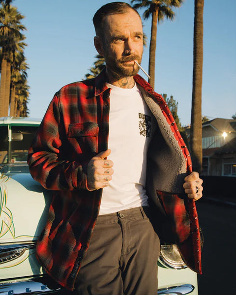 Men's sherpa lined flannel shirt hot sale