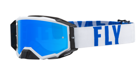 Fly Racing Zone Pro Goggle - White W/Blue & SKy Blue