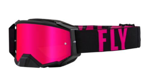 Fly Racing Zone Pro Goggle - Black W/Pink W/Black Mirror Lens
