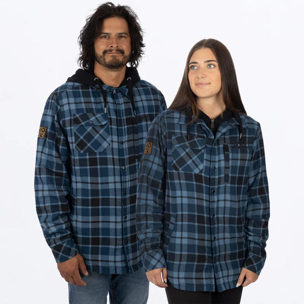 FXR UNISEX TIMBER INSULATED FLANNEL JACKET STEEL SLATE 231117 0357