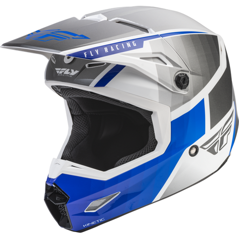 FLY RACING Youth Kinetic Drift Helmet Blue/Charcoal/White - 73-8641
