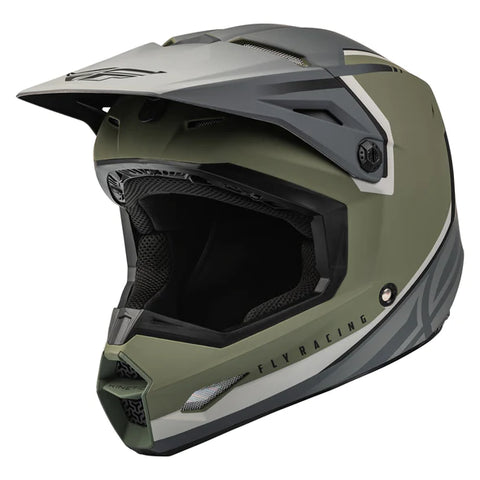 Fly Youth Kinetic Vision Helmet - Olive Green/Grey - 73-8652Y
