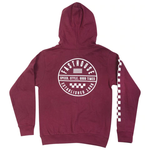 FASTHOUSE Statement Youth Hooded Zip-Up - Maroon - 3081-4321