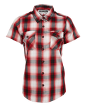 DIXXON CAPONE BAMBOO SHORT SLEEVE BUTTON UP - WOMENS RED/BLK DX-BB0029W