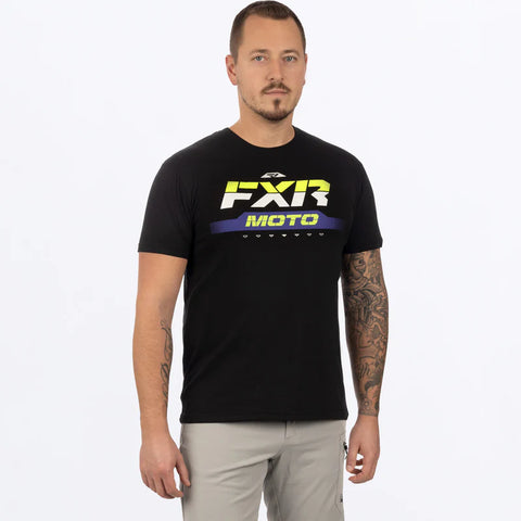 FXR MEN'S MOTO PREMIUM T-SHIRT BLK/ PURPLE 232069-1080