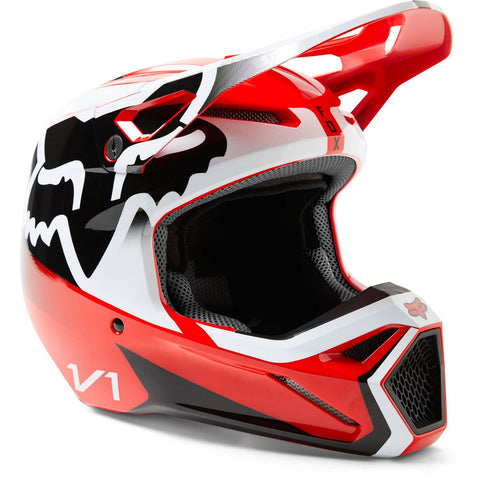 Fox Racing V1 Leed Helmet - FLO RED - 29657-110-M
